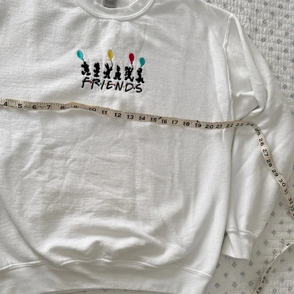 Gildan White Friends Graphic Sweatshirt - Picture 3 of 3